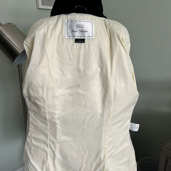 Vintage NILS Resort Collection Mouton Pile Jacket | Ivory w/Black Collar | Med - Picture 9 of 13